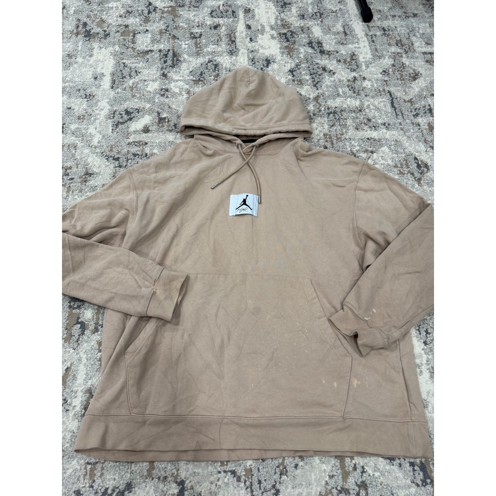 Jordan Flight Essentials Tan Oversized Pullover Hoodie XXL Distressed Sportswear